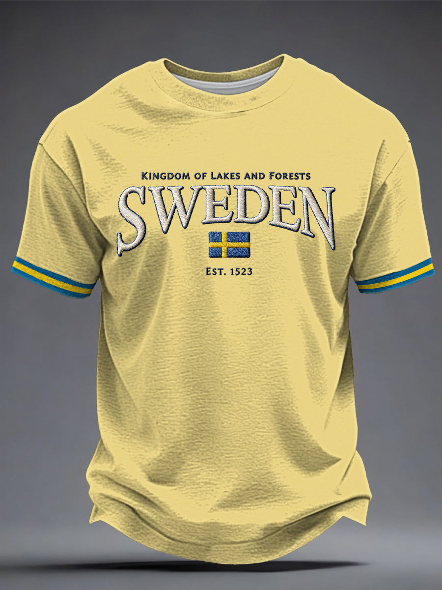 Herrtröja med svensk konsttryck
