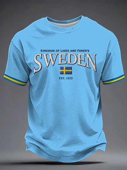 Herrtröja med svensk konsttryck
