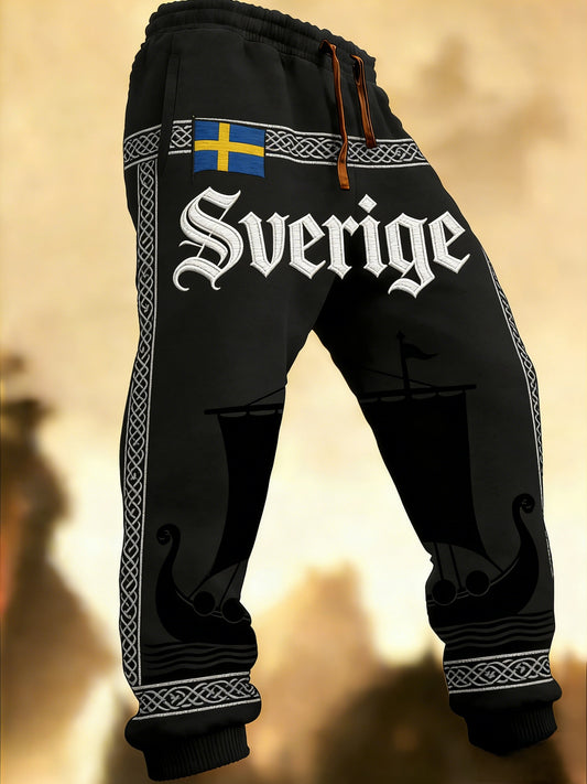 Herr Retro Viking Svensk Flagga Märke Fritidshusor