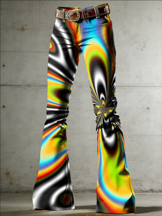 Damer Psykedelisk konsttryck utsvängda byxor