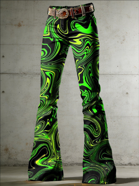 Kvinnors psykedeliska konst Skriv ut flasade byxor