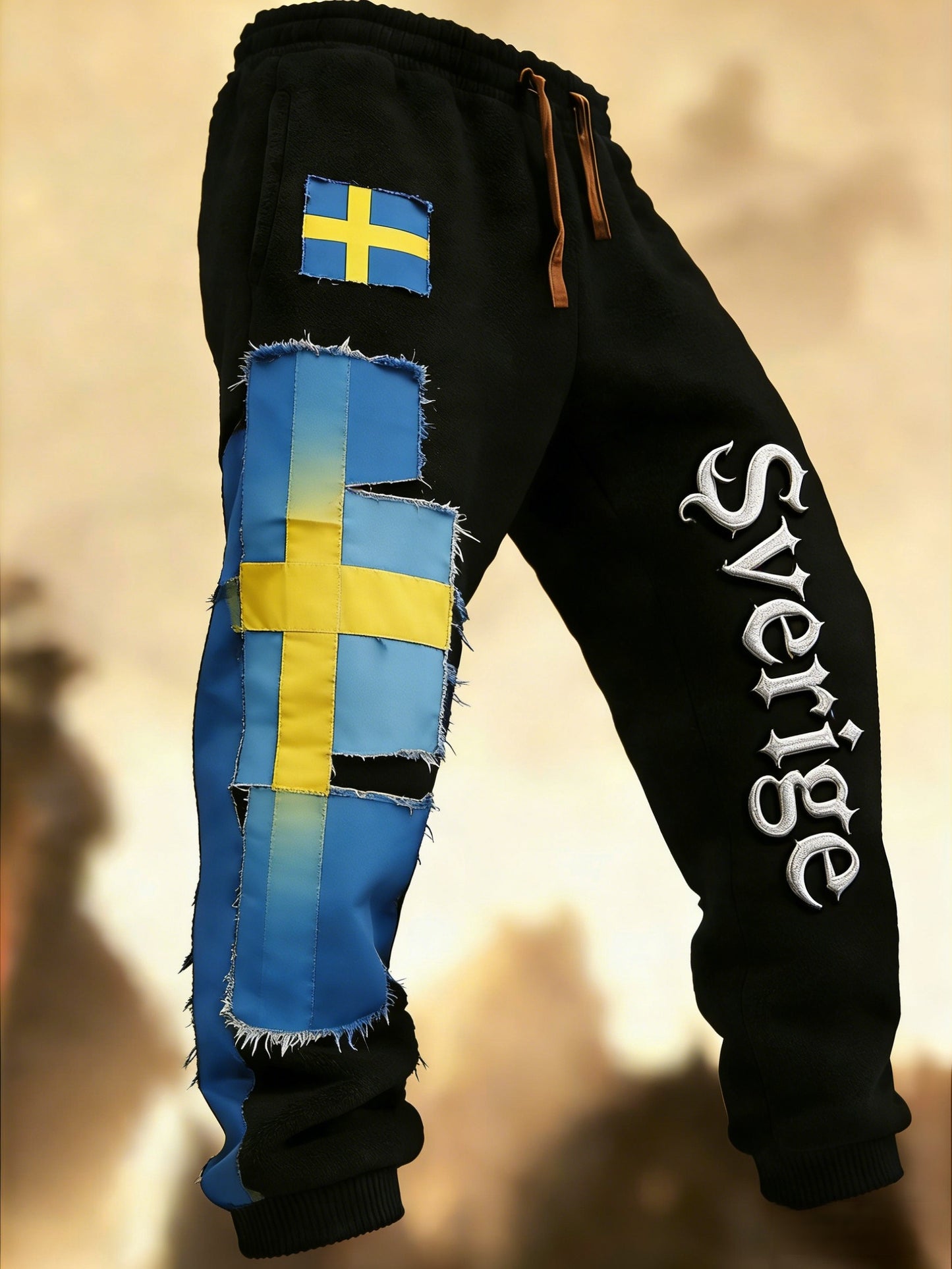 Herr Retro Viking Svensk Flagga Märke Fritidshusor