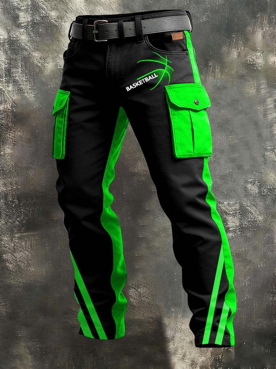 Herrar Retro Semester Affär Konsttryck Avslappnad Arbetströja Byxor