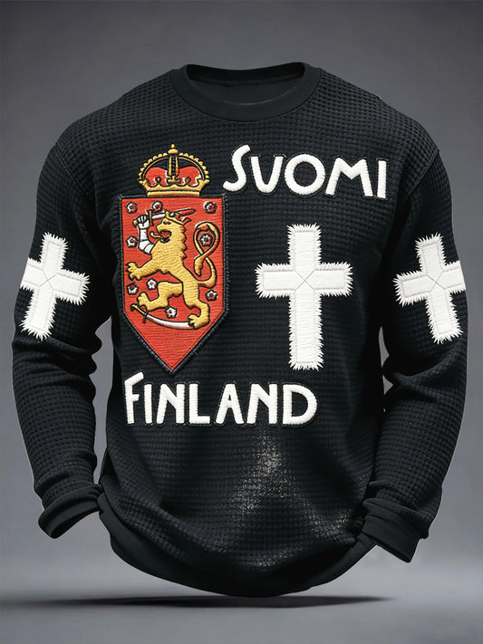 Miesten suomalainen lippupaita Tulosta vohveli
