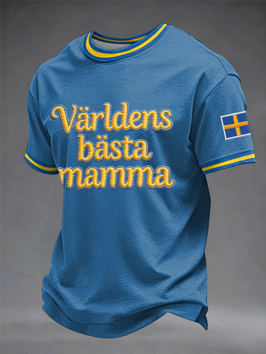 Herrtröja med svensk text om Mors dag och tryck