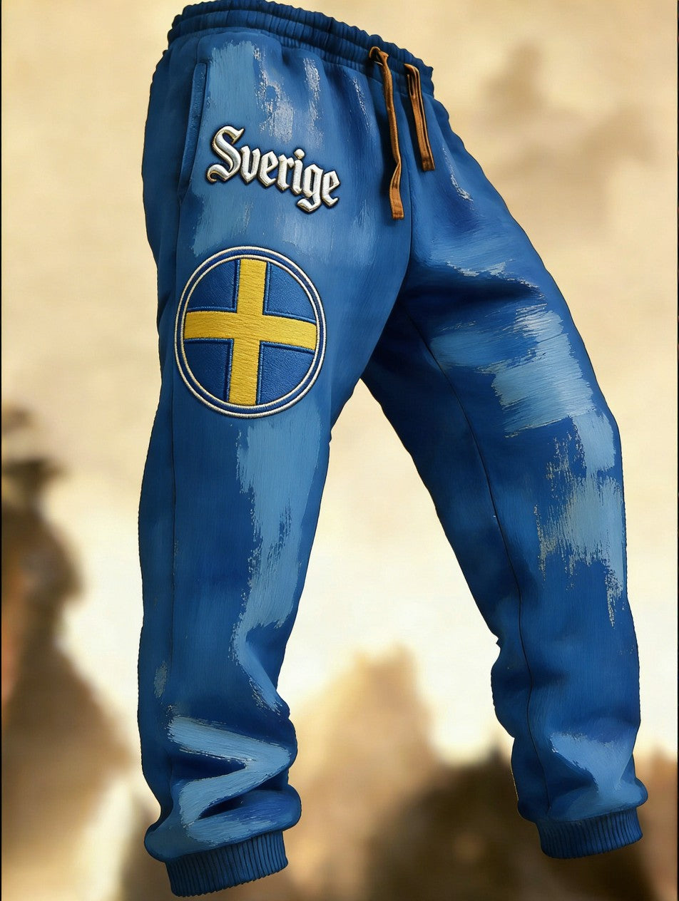 Herr Retro Viking Svensk Flagga Märke Fritidshusor