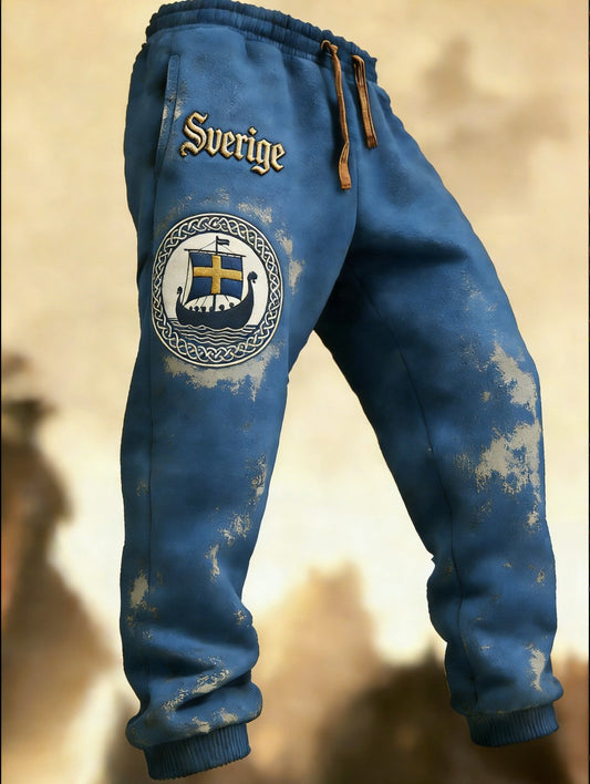 Herr Retro Viking Svensk Flagga Märke Fritidshusor