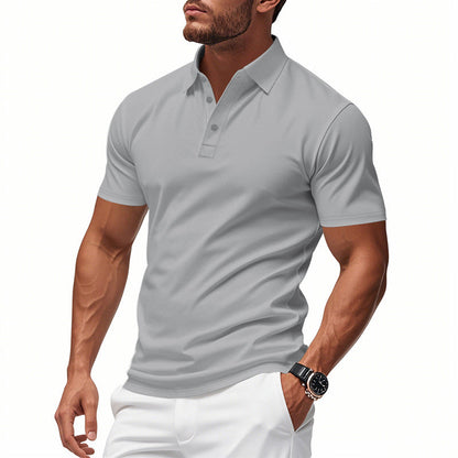 💎 50% OFF! 💎 Men's Quick-Dry Short-Sleeve Lapel T-Shirt – Athletic Fit, Wrinkle-Resistant & Perfect for Work or Weekend 👕✨