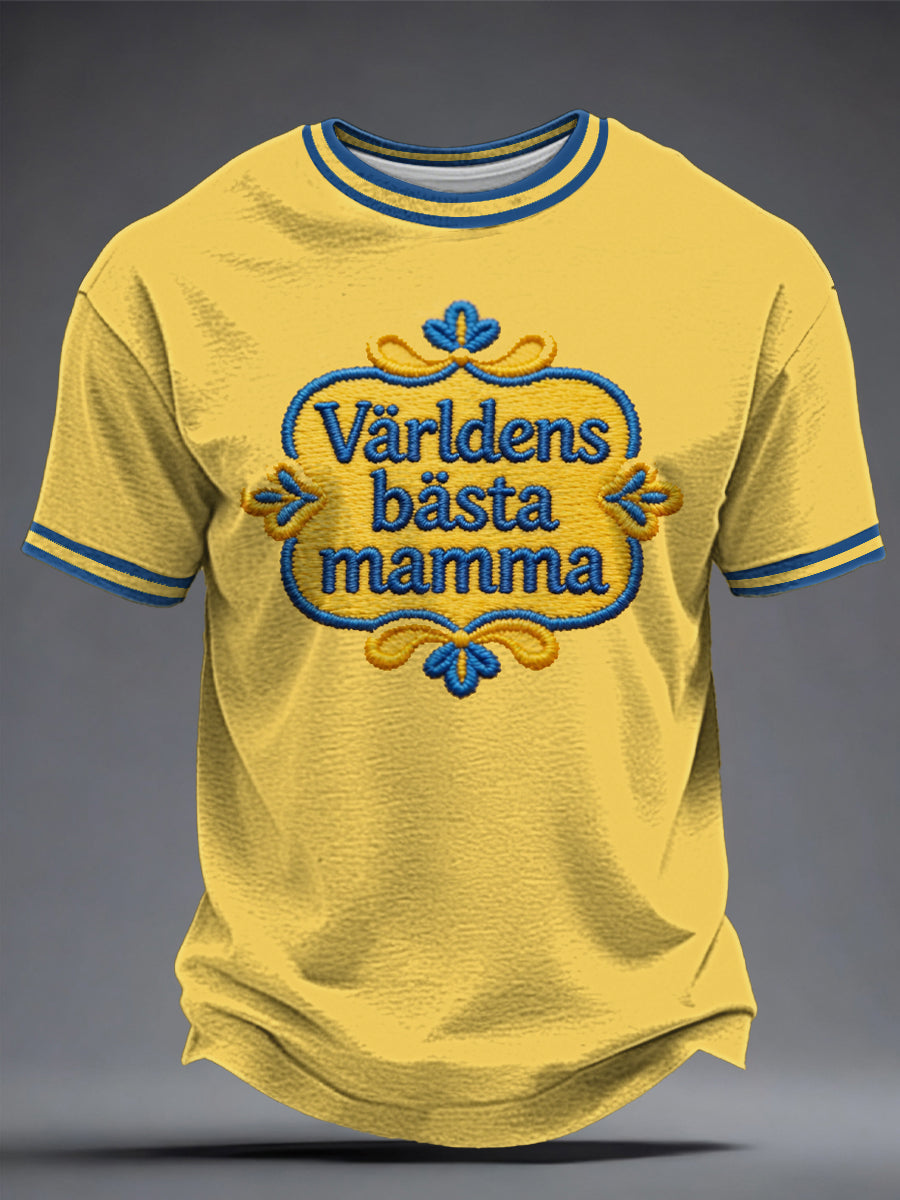 Herrtröja med svensk text om Mors dag och tryck