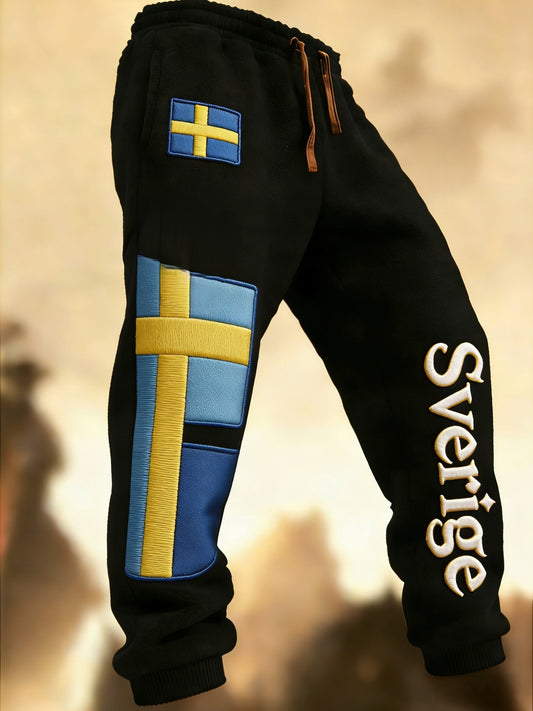 Herr Retro Viking Svensk Flagga Märke Fritidshusor