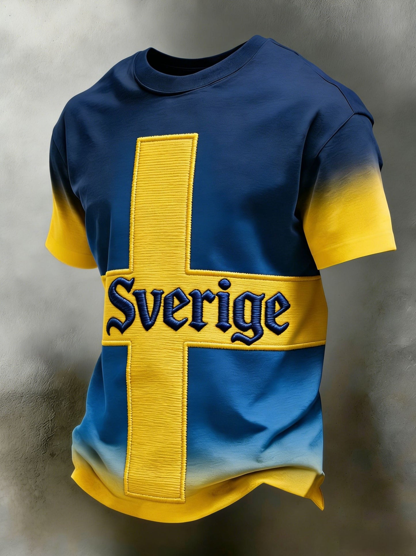 Retro Viking Swedish Flaggmärke CasualSkort ärm T-shirt