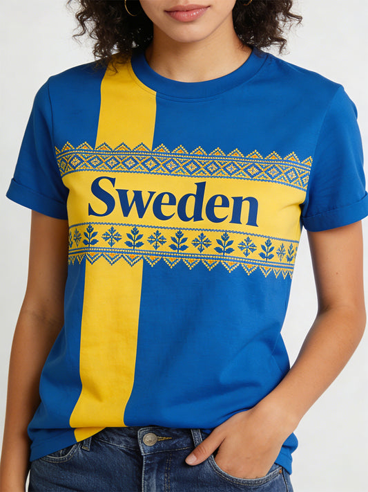 Dams T-shirt med etniskt mönster