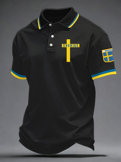 Herrkonsttryck på svensk språk casual topp