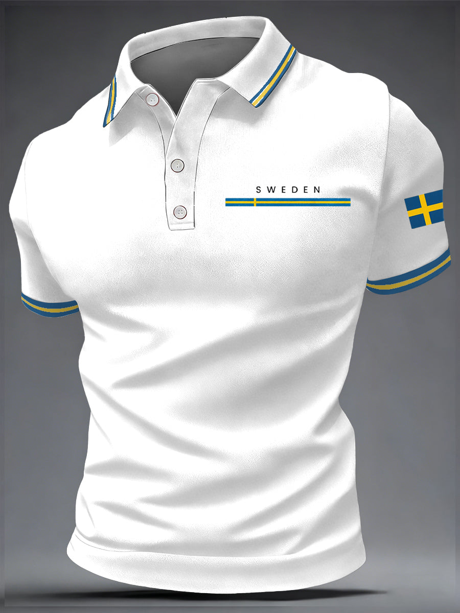 Herrkonsttryck på svensk språk casual topp