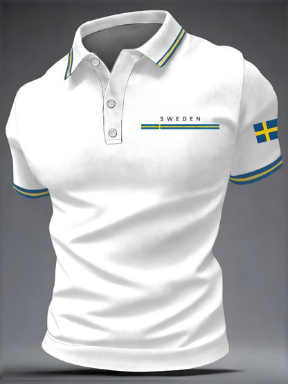 Herrkonsttryck på svensk språk casual topp