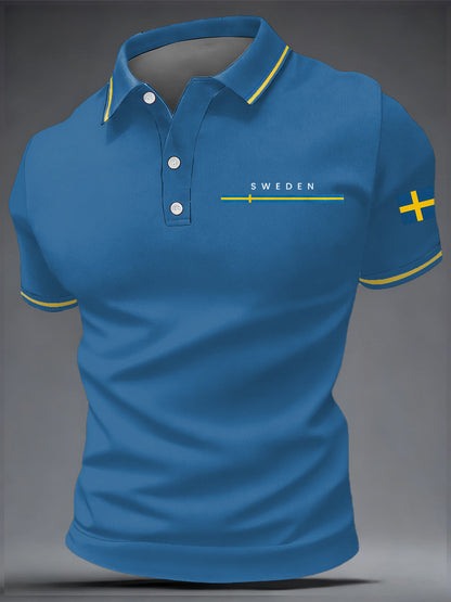Herrkonsttryck på svensk språk casual topp