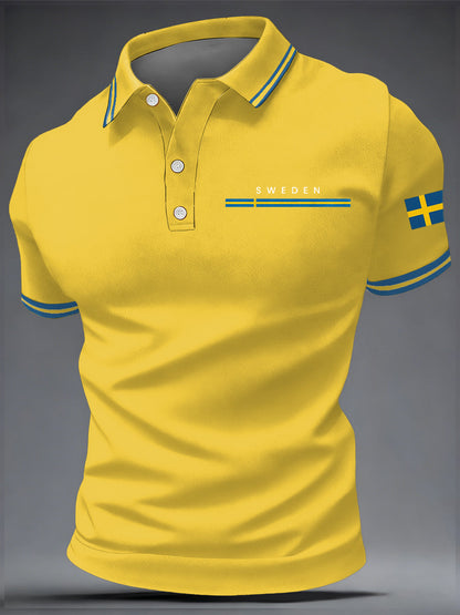 Herrkonsttryck på svensk språk casual topp