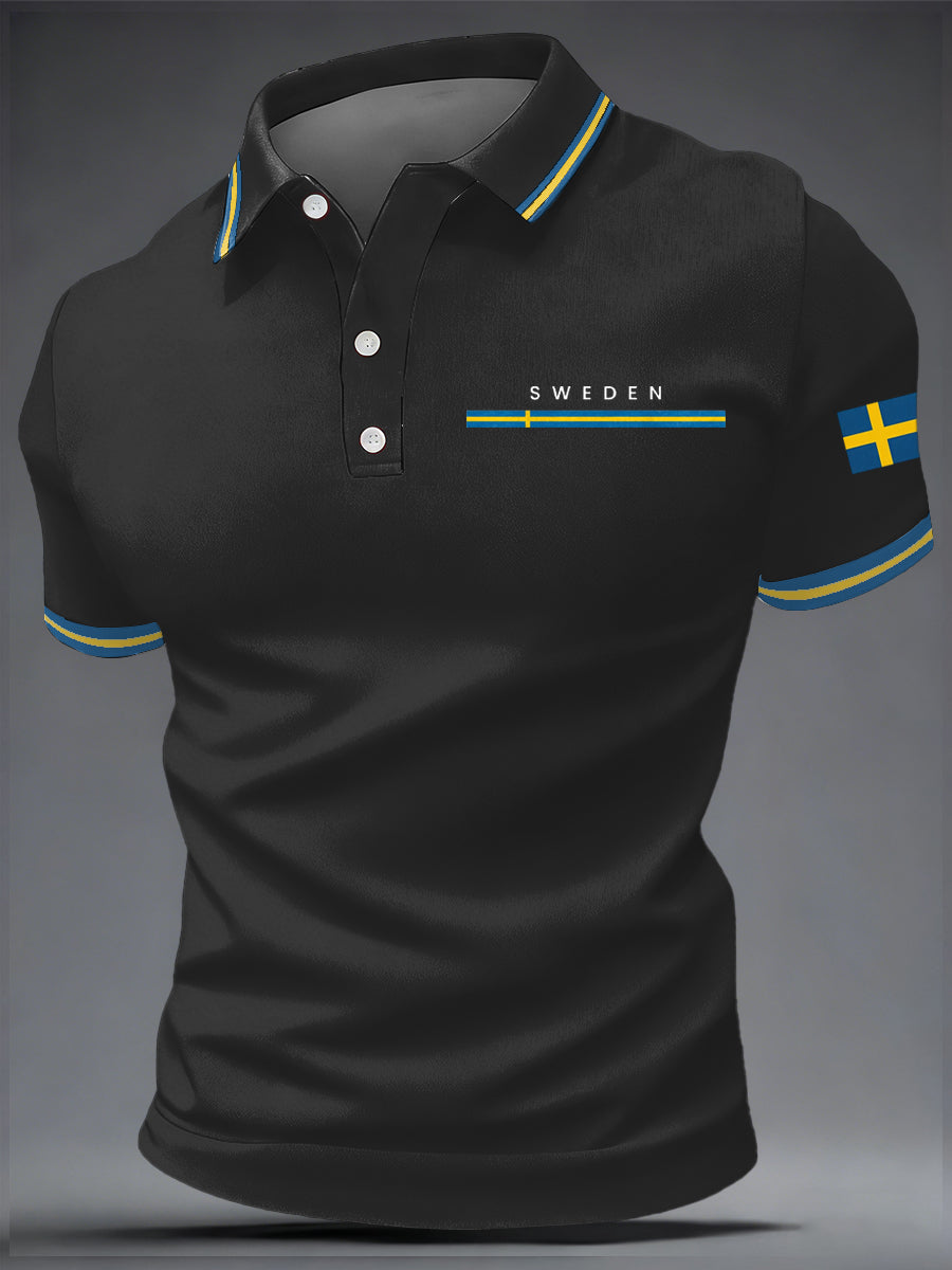 Herrkonsttryck på svensk språk casual topp