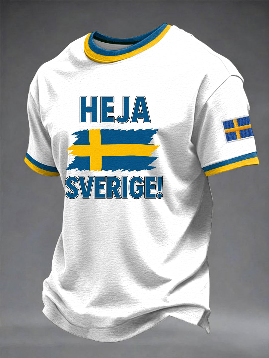 Herr T-shirt med Heja Sverige-design
