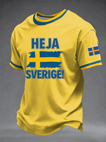 Herr T-shirt med Heja Sverige-design