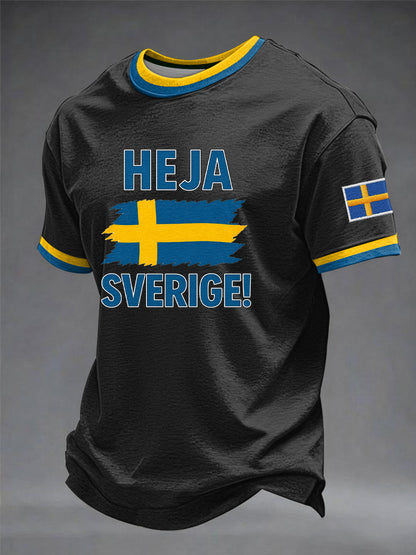 Herr T-shirt med Heja Sverige-design