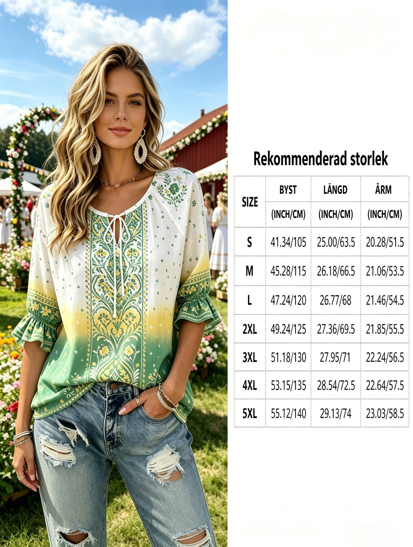Damer Svensk midsommarfest minneskonsttryck T-shirt