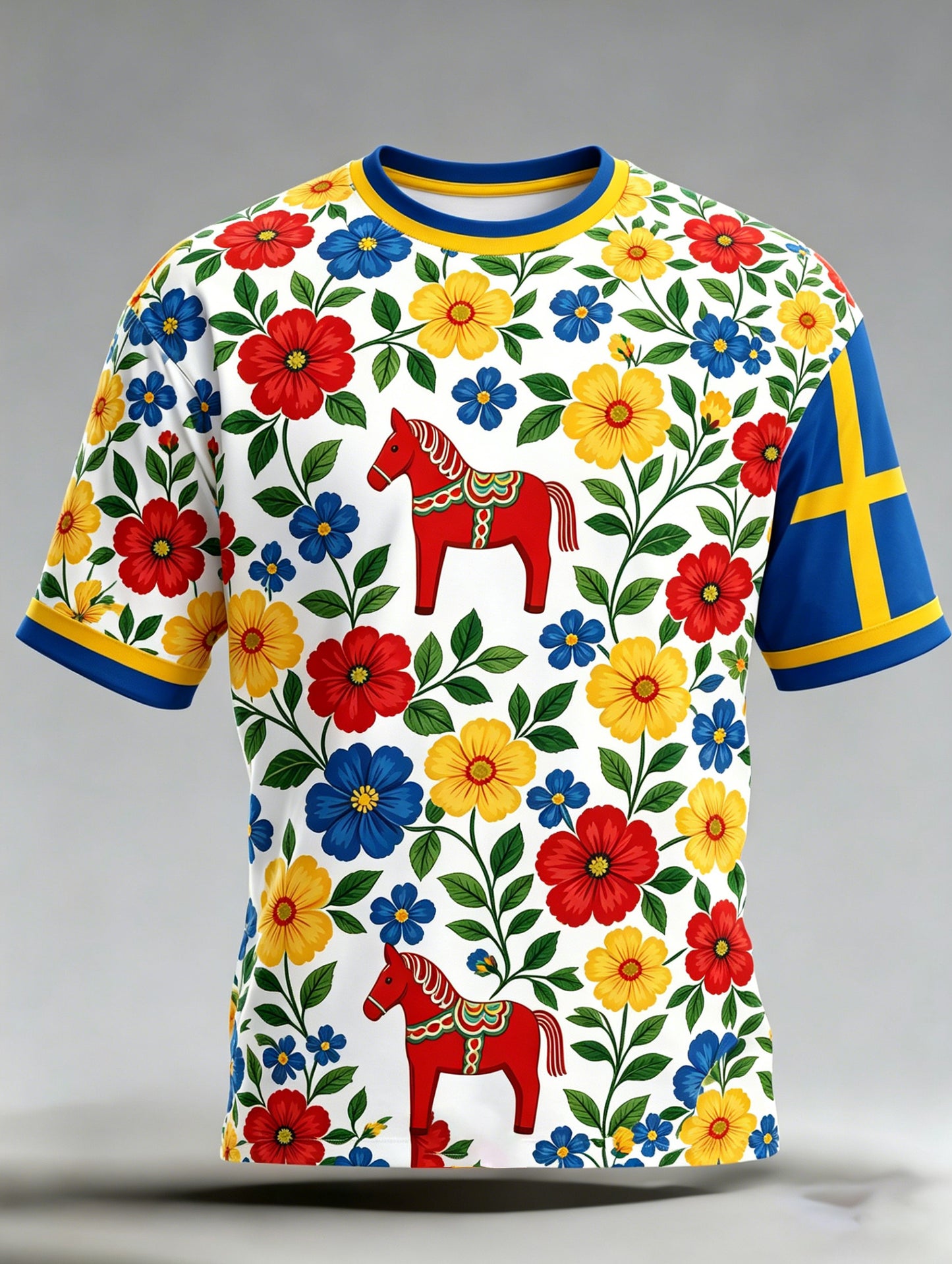 Mäns svenska midsommarfestival minneskonst Skriv ut T-shirt