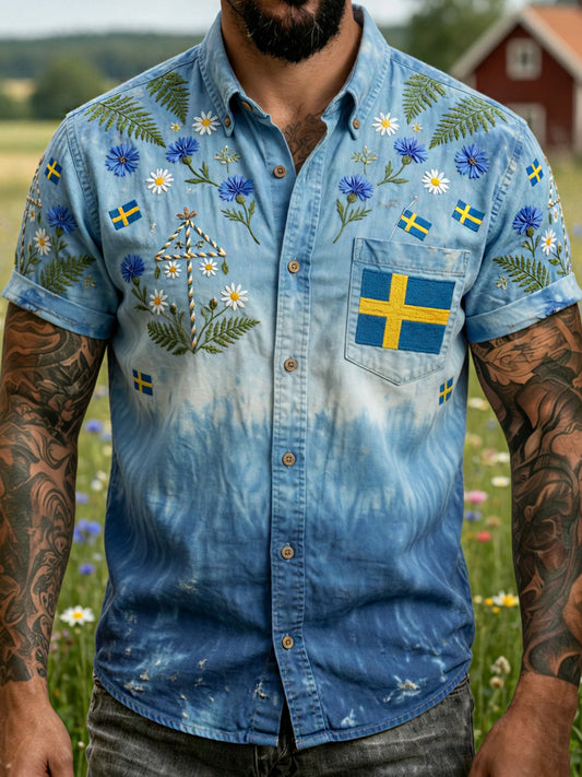 Retro midsommarfest konsttryck avslappnad tröja