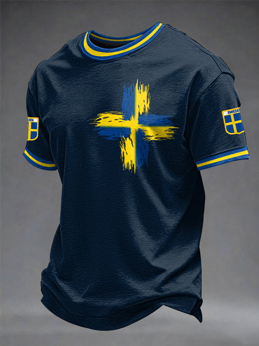 Herrtröja med svensk fotbollsprint