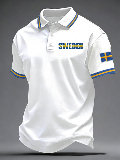 Herrsvensk tryckt casual topp