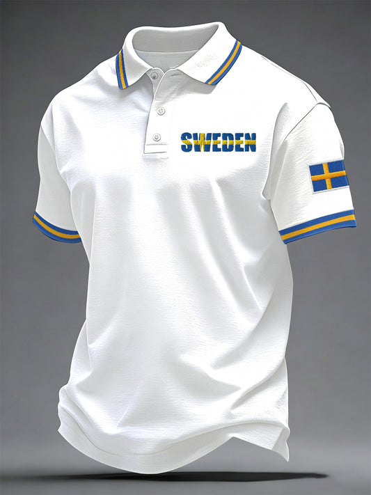 Herrsvensk tryckt casual topp