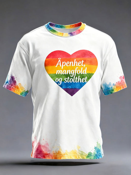 Herrer Norge Bergen Pride Kunsttrykk T-skjorte