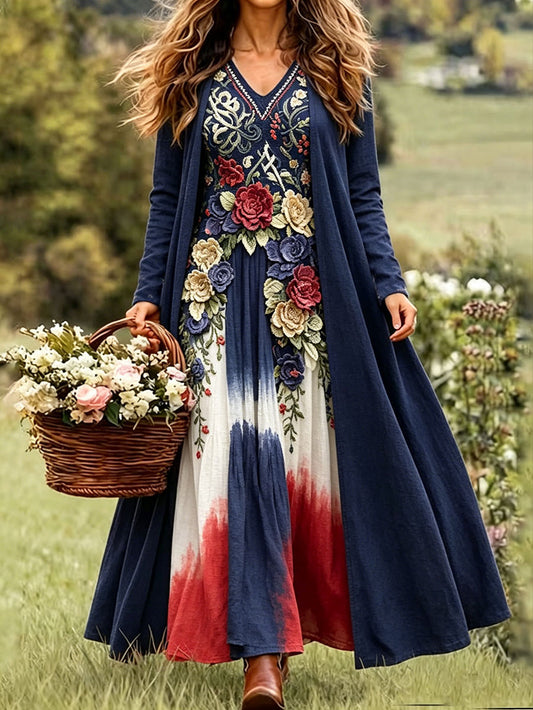 Damestøy i skandinavisk stil med nordisk blomstermotiv og trykk
