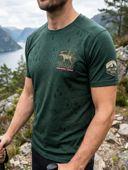 Herrer Retro Norsk Skog Landskapsmotiv Utendørs Fritidstrøye