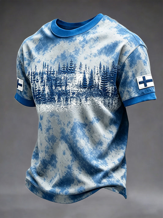 Miesten suomalainen metsäpaita Casual T-paia