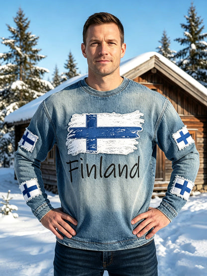 Miesten vohveli pitkähiha T-paita