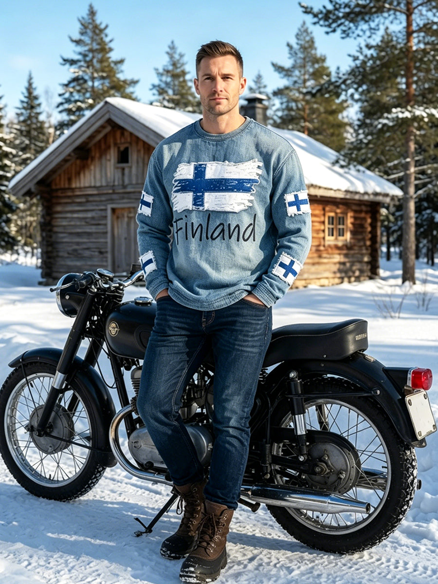 Miesten vohveli pitkähiha T-paita