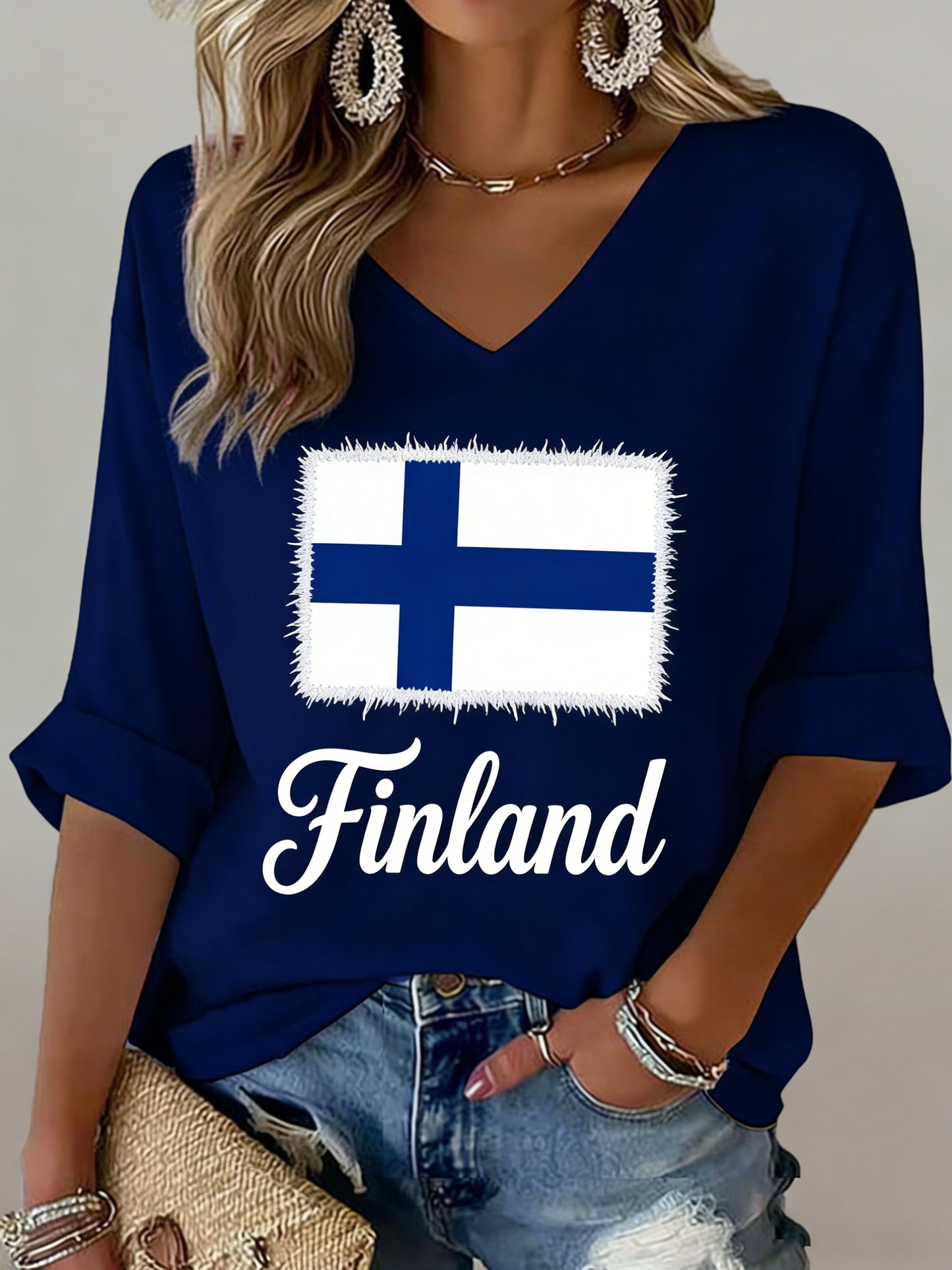Naisten suomalainen lippu värjäysteema