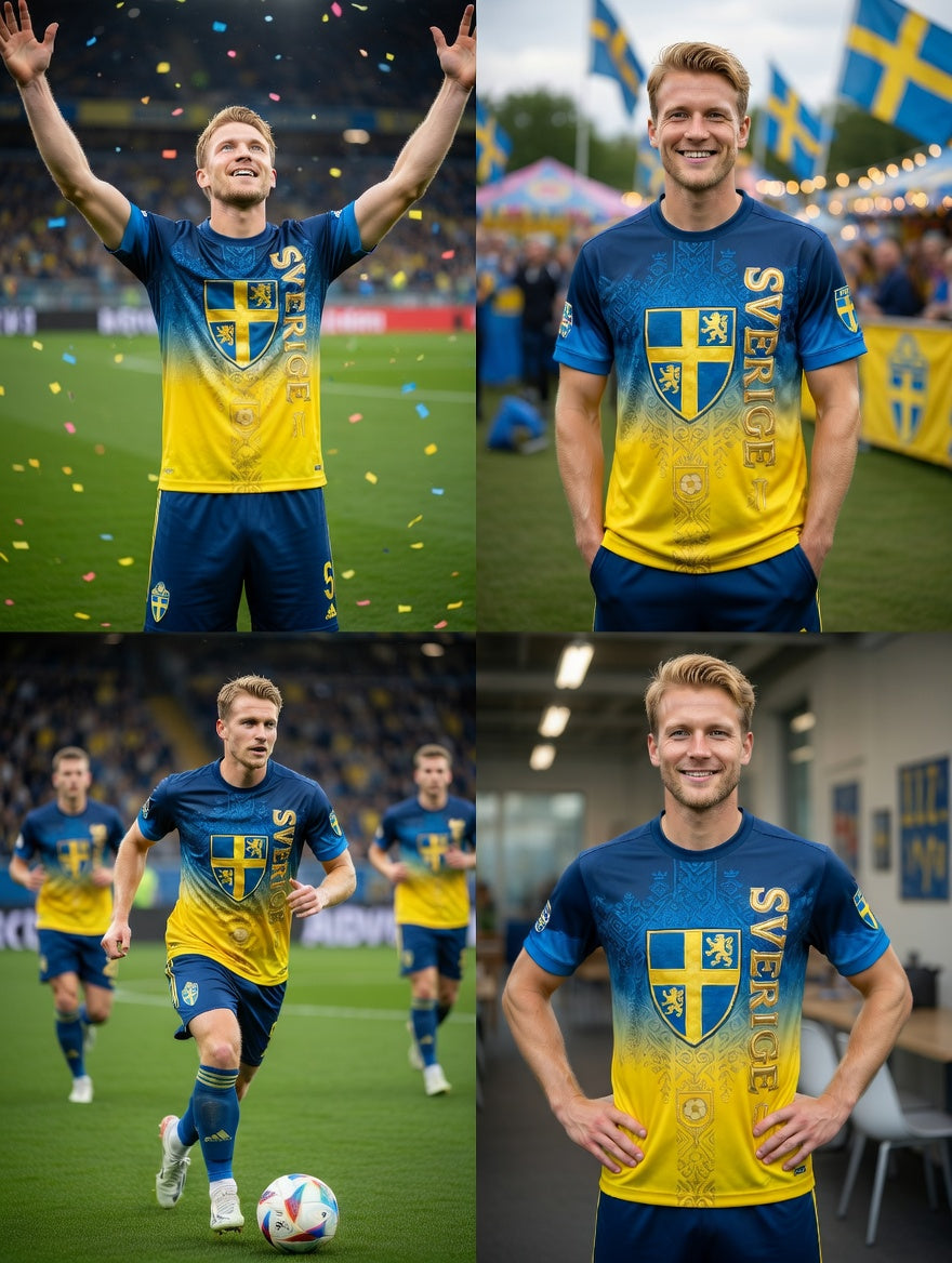 Herrtröja med tryck: Svensk fotbollslärd 2026