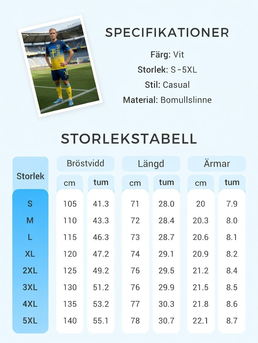 Herrtröja med tryck: Svensk fotbollslärd 2026