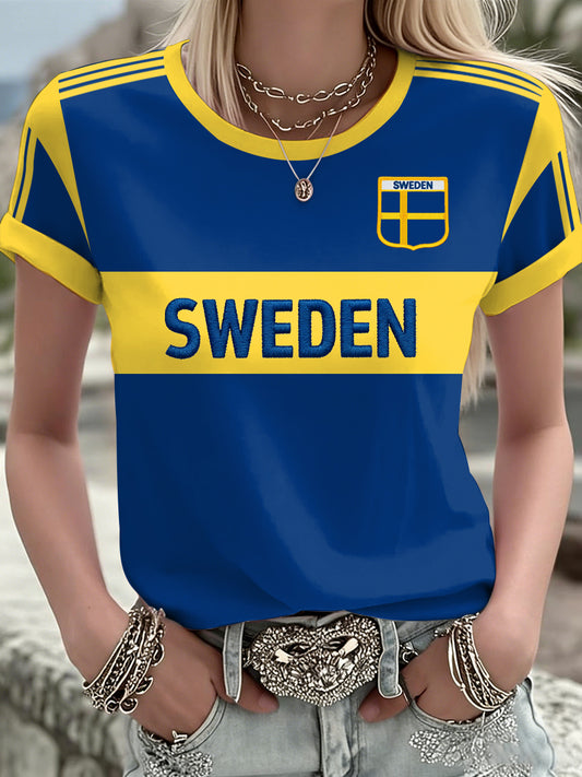 Damtröja med svensk fotbollstema