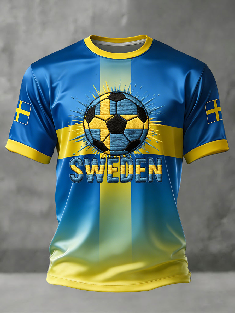 Retro Sverige 2026 Fotbollsmatch minne T-shirt