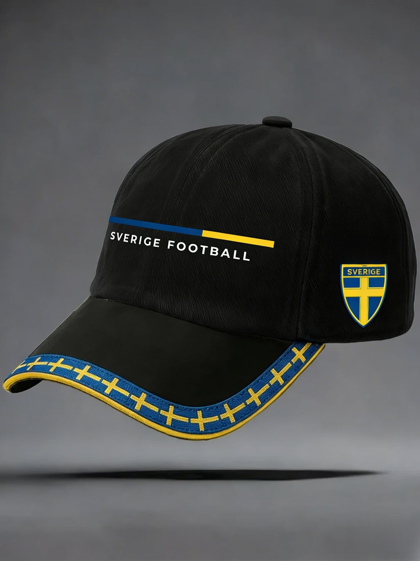 Retro Viking Svenska Fotbollsflaggmärke Casual Tvättad hatt