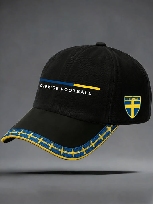 Retro Viking Svenska Fotbollsflaggmärke Casual Tvättad hatt