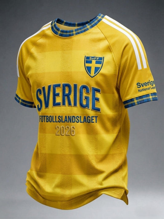 Herr Retro Svensk fotbollskärlare 2026 Tryckt T-shirt