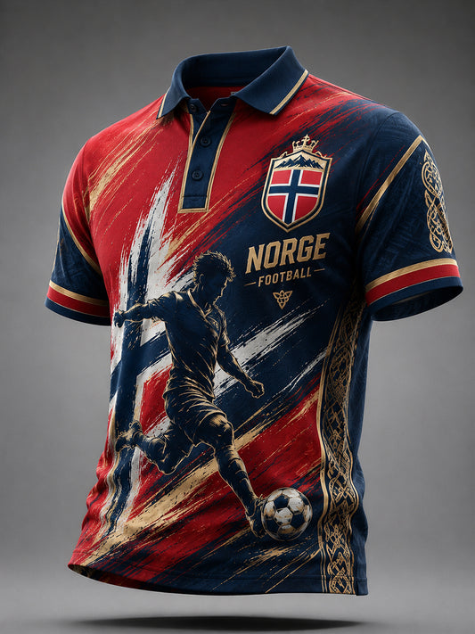 Herrepolo med kortermet Vikingsportsprint