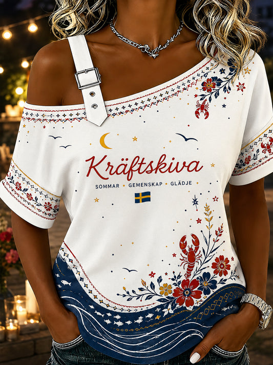 Kvinnors svenska hummerfestival minneskonst Print Topp