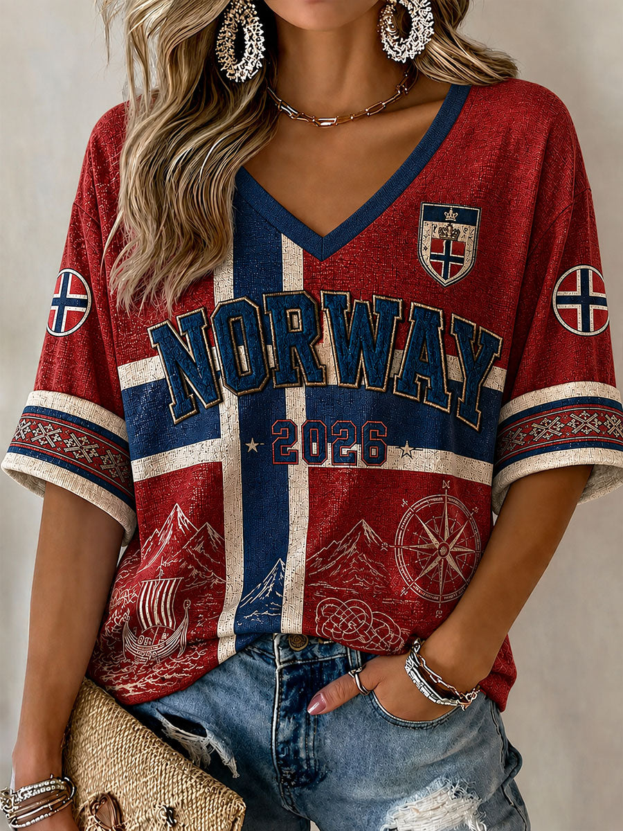 Kvinnerfotball i Norge i sports-stil T-shirt