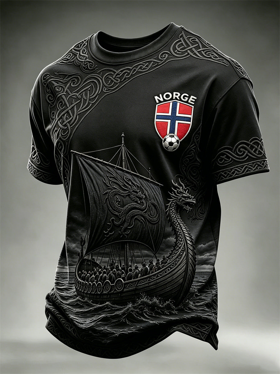 Menns Norge fotball Viking skip Celtic Knuter Skriv ut korte ermer t-skjorte