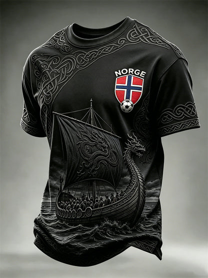 Menns Norge fotball Viking skip Celtic Knuter Skriv ut korte ermer t-skjorte